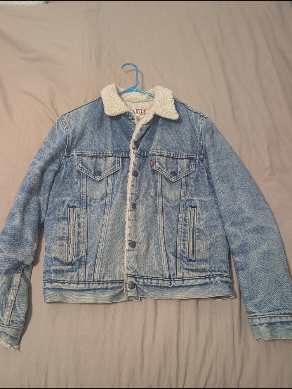 Levi's Light Blue Denim Sherpa Trucker Jacket